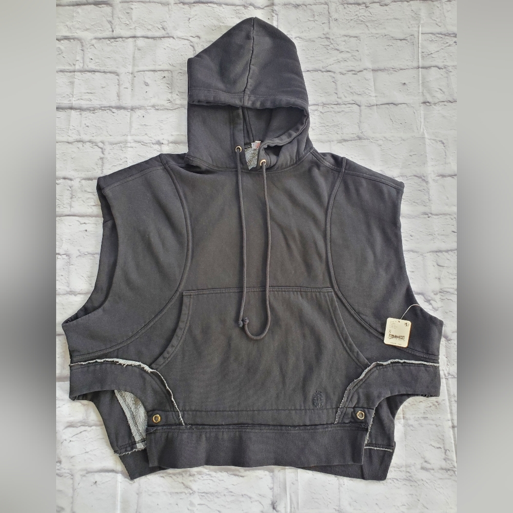Free People Movement Heavyweight Muscle Tank Hoodie - Black